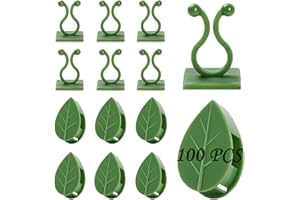 Beyoslf Plant Climbing Wall Fixture Clips, 100Pcs Self-Adhesive Plant Fixer Wall Clips Hook Vines Traction, Invisible Holder Leaf Shaped Wall Vines Fixing Clips Indoor Outdoor Decor