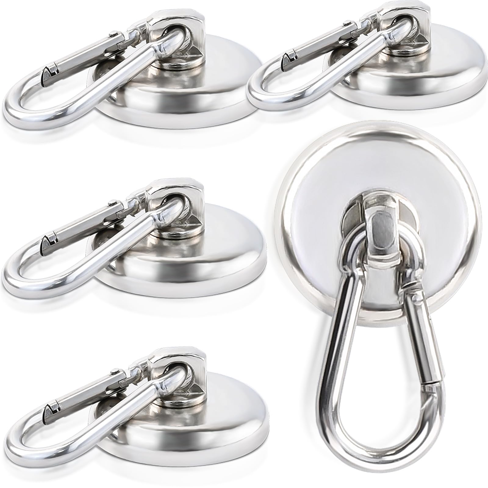 MIN CI Strong Magnetic Hooks, 66lbs（30kg） Neodymium Magnets Hooks Heavy Duty 32mm, Magnetic Hooks for Cruise Cabins, Extra Strong Magnets Rare Earth Magnets Magnetic Holder 5Pack