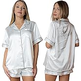 Shine Bride Pajama Set Bride PJs for Women Satin Pajama Set Silk Pjs Bridal Shower Gift Sexy Cotton Pajama Set Bridesmaid