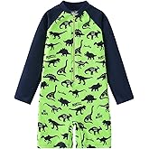 AIWUHE Boys one Piece Swimsuit Zipper Rash Guard Kids Long Sleeve Bathing Suits UPF 50+ Sun Protection Swimwear 2-9Y