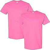 Gildan Men's Heavy Cotton T-Shirt, Style G5000, 2-Pack XL-Azalea