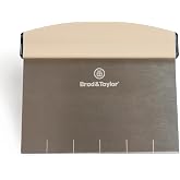 Brod &amp; Taylor Bench Knife with 1" Markings and Non-Slip Rubber Handle, Dough Cutter for Home-Kitchen Baking (6" x 5.25" Surface), 100% Dishwasher Safe