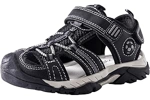TZJS Girls Boys Sandals Kids Closed Toe Outdoor Hiking Sandal Lightweight Athletic Adjustable Straps Summer Shoes for Toddler/Little Kid