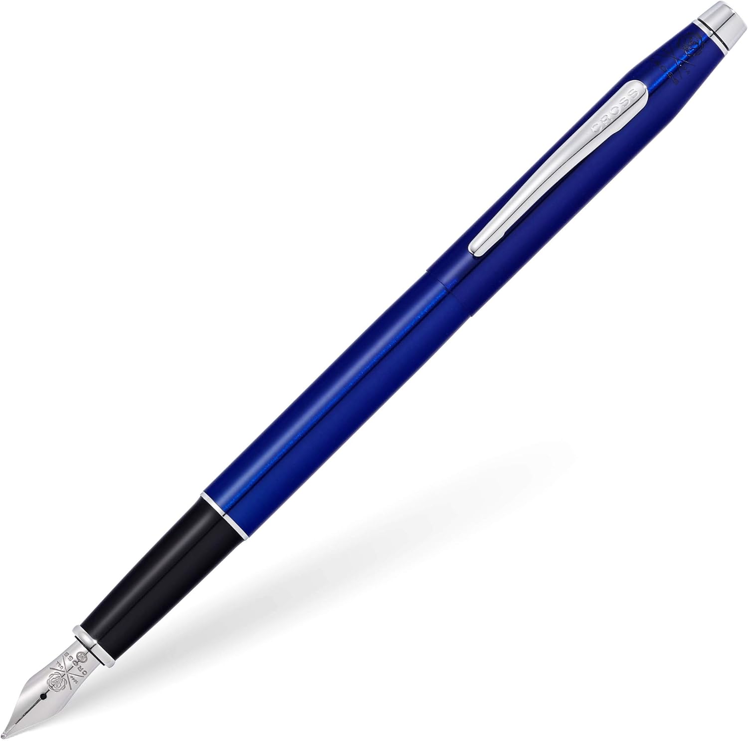Cross Classic Century Translucent Fountain Pen with Medium Nib - Translucent Blue Lacquer, Blue Lacquer w/ Chrome
