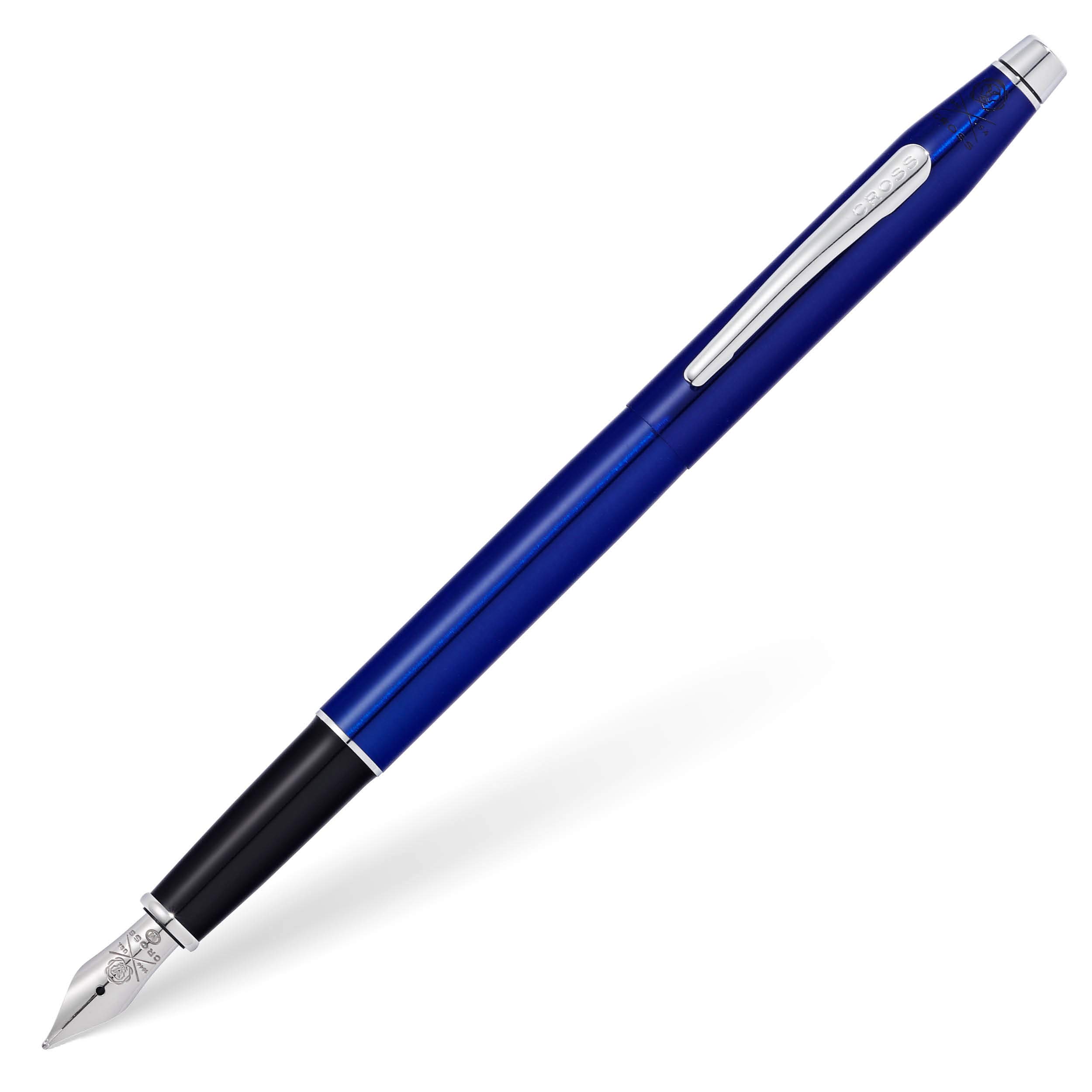 Cross Classic Century Translucent Fountain Pen with Medium Nib - Translucent Blue Lacquer