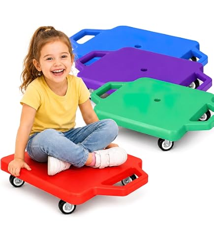 Trottinette assise pour enfants avec poignées, roues universelles, roulettes pivotantes, sol en plastique, trottinette de surf avec rouleaux, autisme
