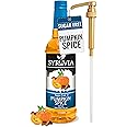 Syruvia Sugar Free Pumpkin Spice Syrup With Syrup Pump Dispenser – Pumpkin Spice Coffee Syrup Flavor, 25.4 fl oz, Kosher, Gluten Free, Perfect for Coffee, Drinks, Soda, Desserts, and More