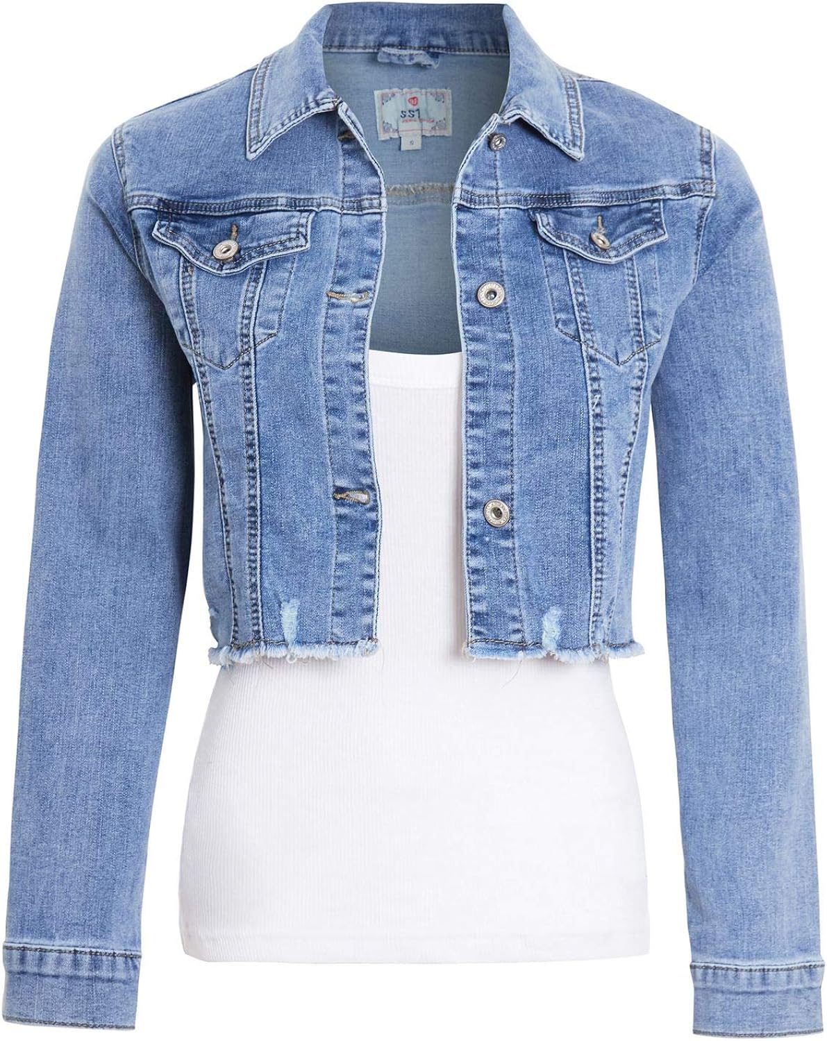 ladies cropped denim jacket
