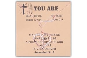 LQRI First Communion Necklace Holy Communion Gifts Dainty Love of God Heart Necklace with Cross Charm Christian Jewelry Confi