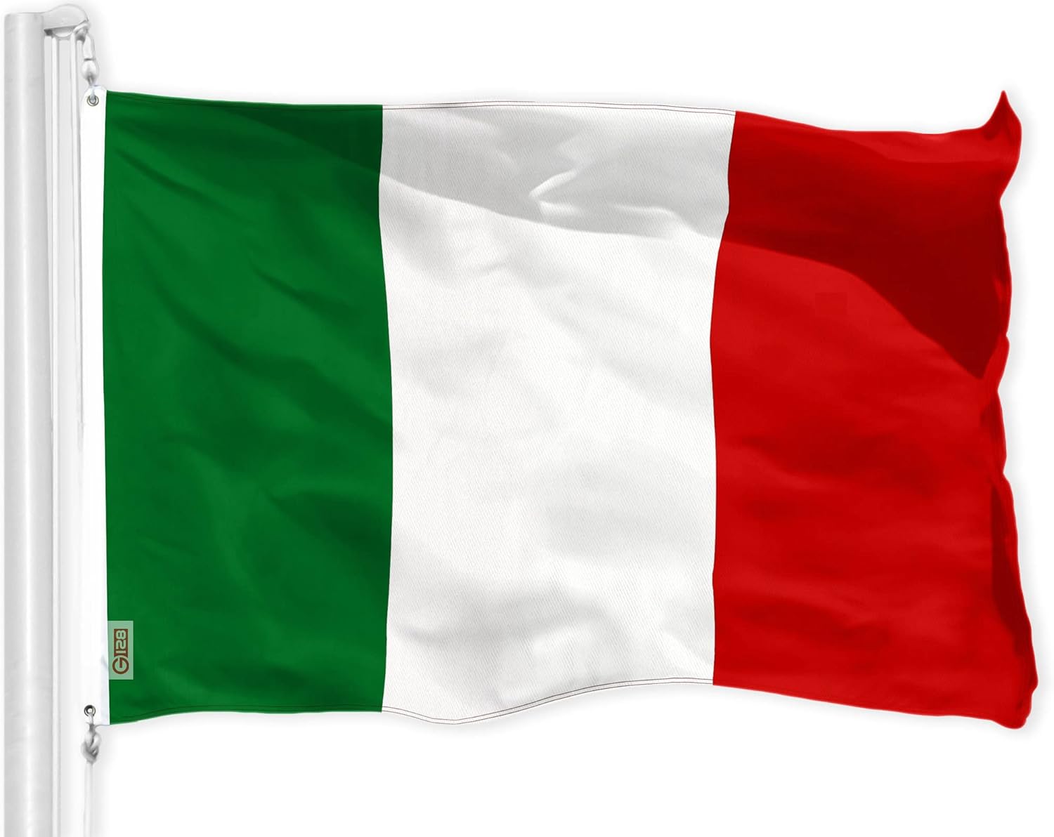 Flags - G128 Italy Italian Flag | 3x5 Ft | LiteWeave Pro Series Printed 150D Polyester | Country Flag, Indoor/Outdoor, Vibrant Colors, Brass Grommets, Thicker and More Durable Than 100D 75D Polyester