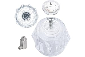 PUREHAVEN Shower Handle Replacement Assembly for RP41661,Shower Knob Replacement Compatible with Delta and Peerless Single Handle Tub Faucets,Universal Shower Handle Replacement,Clear Acrylic