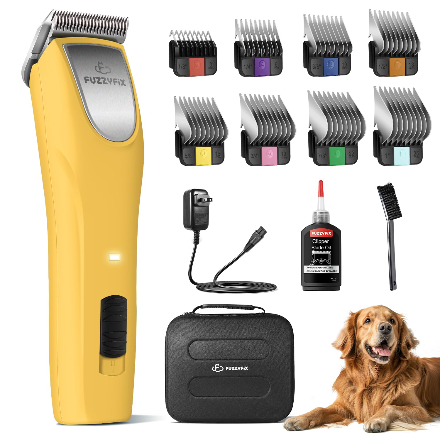 Photo 1 of FuzzyFix Professional Dog Clippers for Grooming, 2 Speed Pet Grooming Kit for Thick Curly Matted Coats, Low Noise Heavy Duty Cordless Hair Trimmer with Detachable Metal Blade