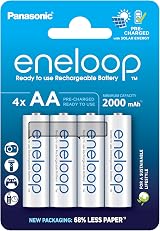 Eneloop AA Rechargeable Batteries 2000 mAh Pack of 4 Ni-MH Ready-to-Use