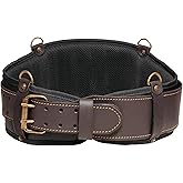 FESA Men's Padded Tool Belt - Leather Tool Belt with Breathable Nylon Back Support Padding - Perfect for Electricians, Carpenters, Construction Workers - Adjustable from 35"-44" - Handcrafted (Brown)