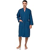 TowelSelections Mens Waffle Robe Spa Kimono Bathrobe Lightweight Shower Bath Robe for Men XS to 2X