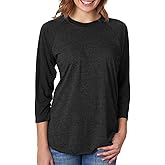 Vintage Black Tri-Blend 3/4 Raglan T-Shirt by Next Level Apparel