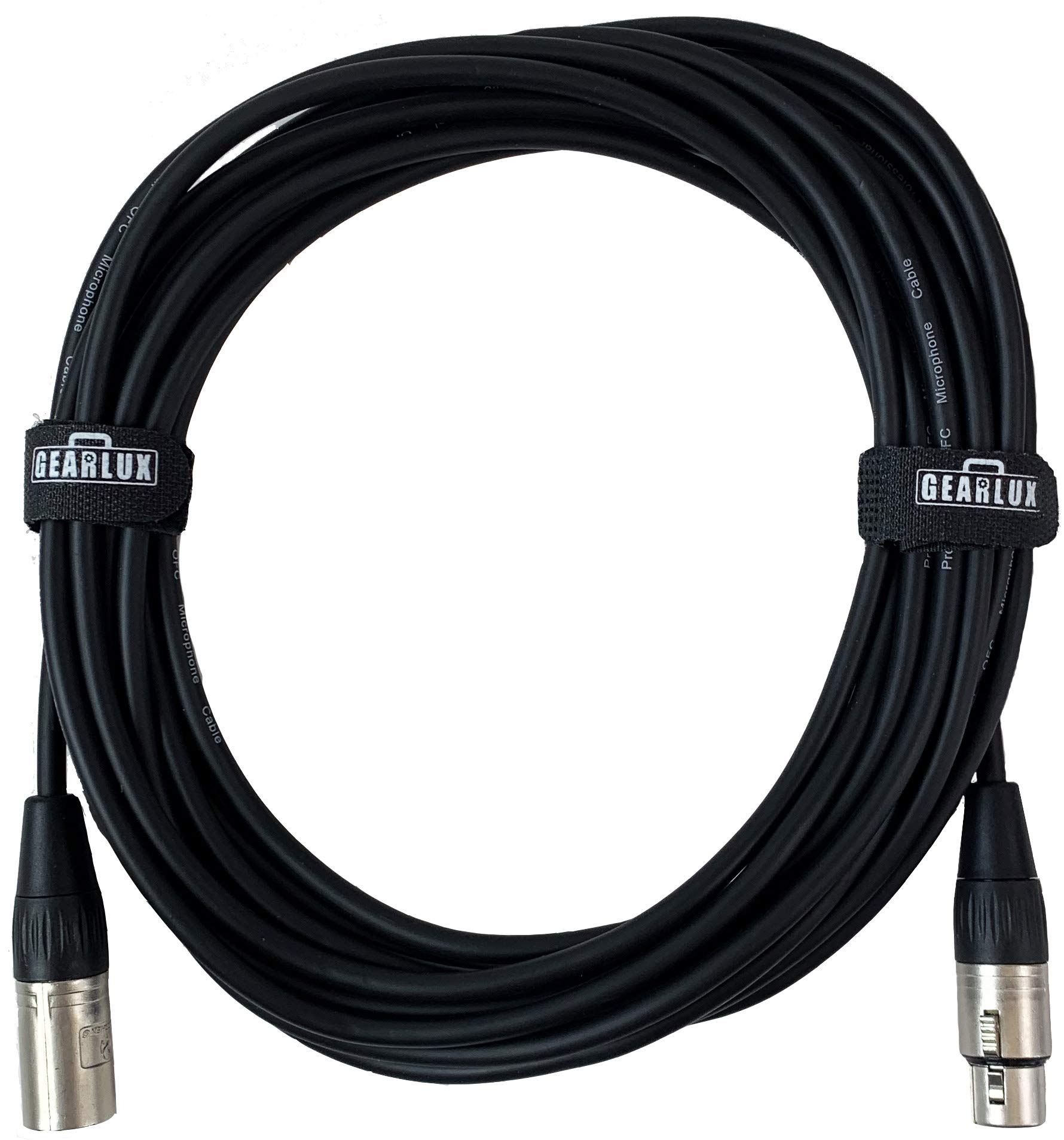 Gearlux XLR Microphone Cable, Fully Balanced, Male to Female, 25 Feet - 2 Pack