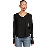 Mod-O-Doc Women's Long Sleeve Waffle Mix V-Neck Top