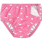 weVSwe Baby Swim Diaper Reusable Washable Baby & Toddler Breathable Adjustable Snap for Newborn Pink Whale 0-6 Months