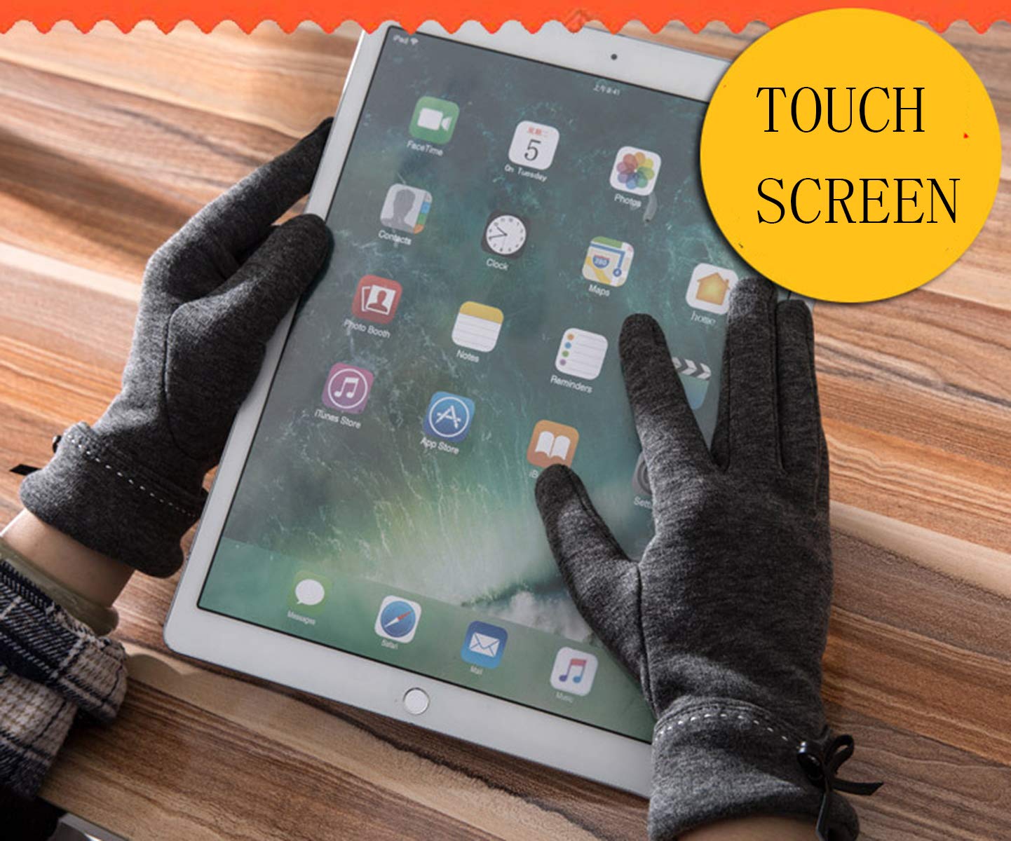 Spikerking Womens Winter Gloves With Touch Screen And Warm Liners,Black