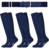 Haysandy Baseball or Softball Sock and Belt Combo Set 3 Football Baseball Socks with Softball Belt for Youth Boys Kids