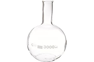 United Scientific FG4060-3000 Borosilicate Glass Flat Bottom Boiling Flask, 3000ml Capacity