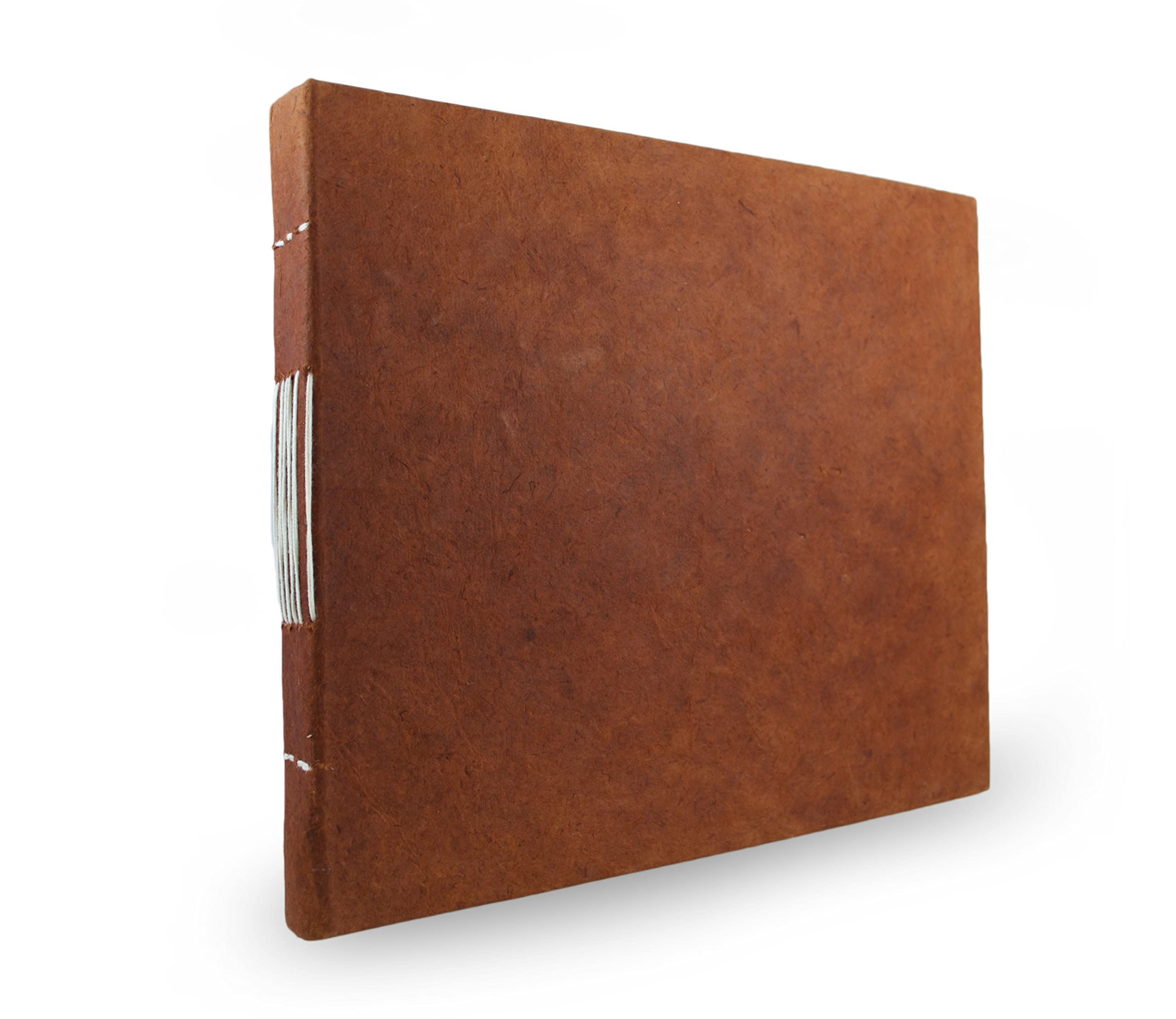 Nepali Keeper Journal with Handmade Lokta Paper. Made in Nepal. (10x9 Inches, Terra Cotta) by Kathmandu Valley Co.