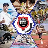 PULIVIA Sports Stopwatch Timer Lap Split Digital Stopwatch with Clock Red view 7