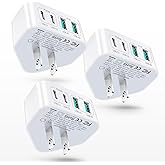 3-Pack USB C Charger Block, 40W 4 Port Flat Fast USB C Wall Charger PD 3.0 Power Adapter Multport Type C Charging Plug Brick for iPhone 16 15 Plus 14 13 12 11 Pro Max XS XR 8,Samsung,Tablet