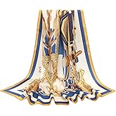 ANDANTINO 100% Pure Mulberry Silk Scarf 35" Large Square Lightweight Headscarf –Women’s Hair Wraps-With Gift Packed