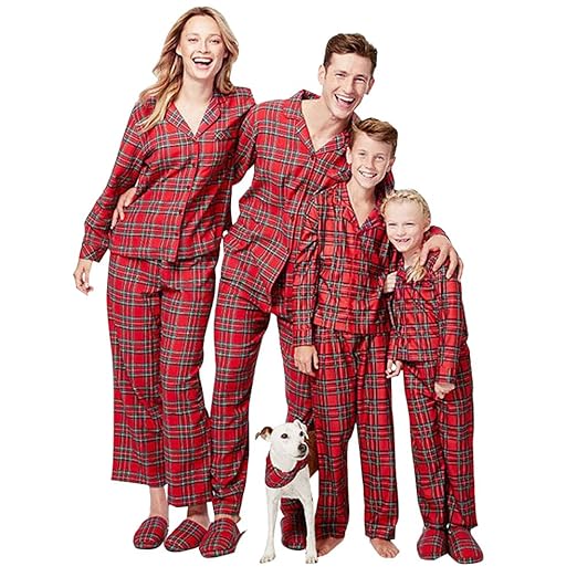 Loralirando Familie Schlafanzug Kariert Pyjama Weihnachten Baby Kinder Mama Papa Xmas Hausanzug Partnerlook