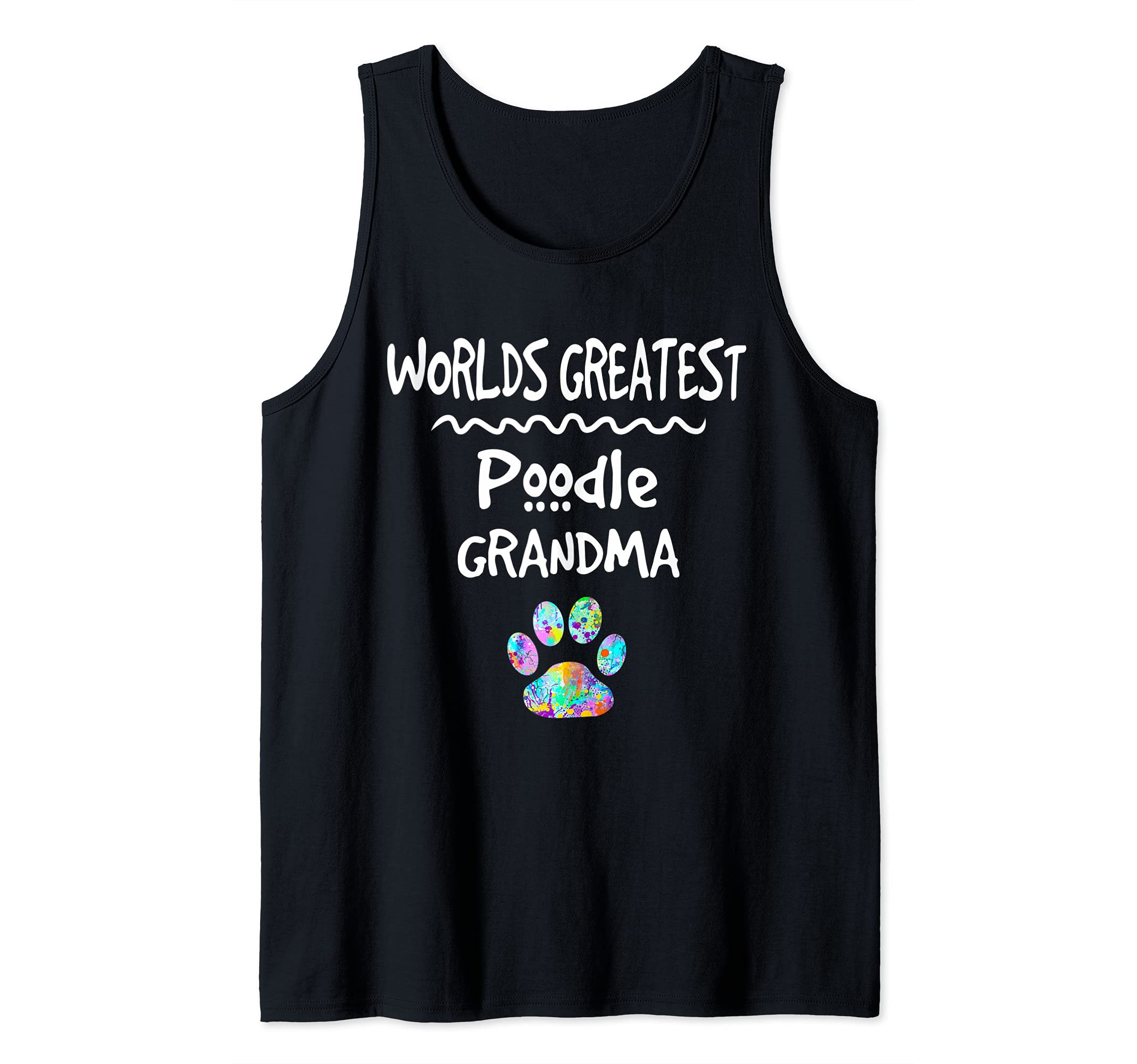 Worlds Greatest Poodle Grandma Cute Dog Paw Print Pet Love Tank Top