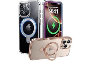 CASEKOO for iPhone 16 Pro Max Case Clear with Ultra Magnetic Invisible Stand [Compatible with MagSafe] [16FT Military-Grade Protection] Phone Grip Transparent Slim 16 Pro Max Cover 6.9'', Clear