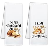NAHMAKNE Funny Sourdough Kitchen Towels Set of 2, in My Sourdough Era, Decorative Dish Towels for Kitchen Bakery, Bake Lover Gifts for Women, Baking Cooking Gifts for Hostess Mom Chef Baker Friend