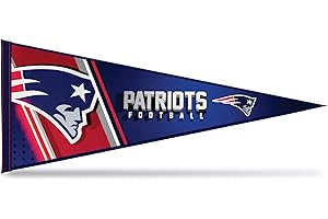 Rico Industries NFL Football New England Patriots Primary 12" x 30" Felt Wall Décor Pennant - Great for Home/Bed Room/Man Cav