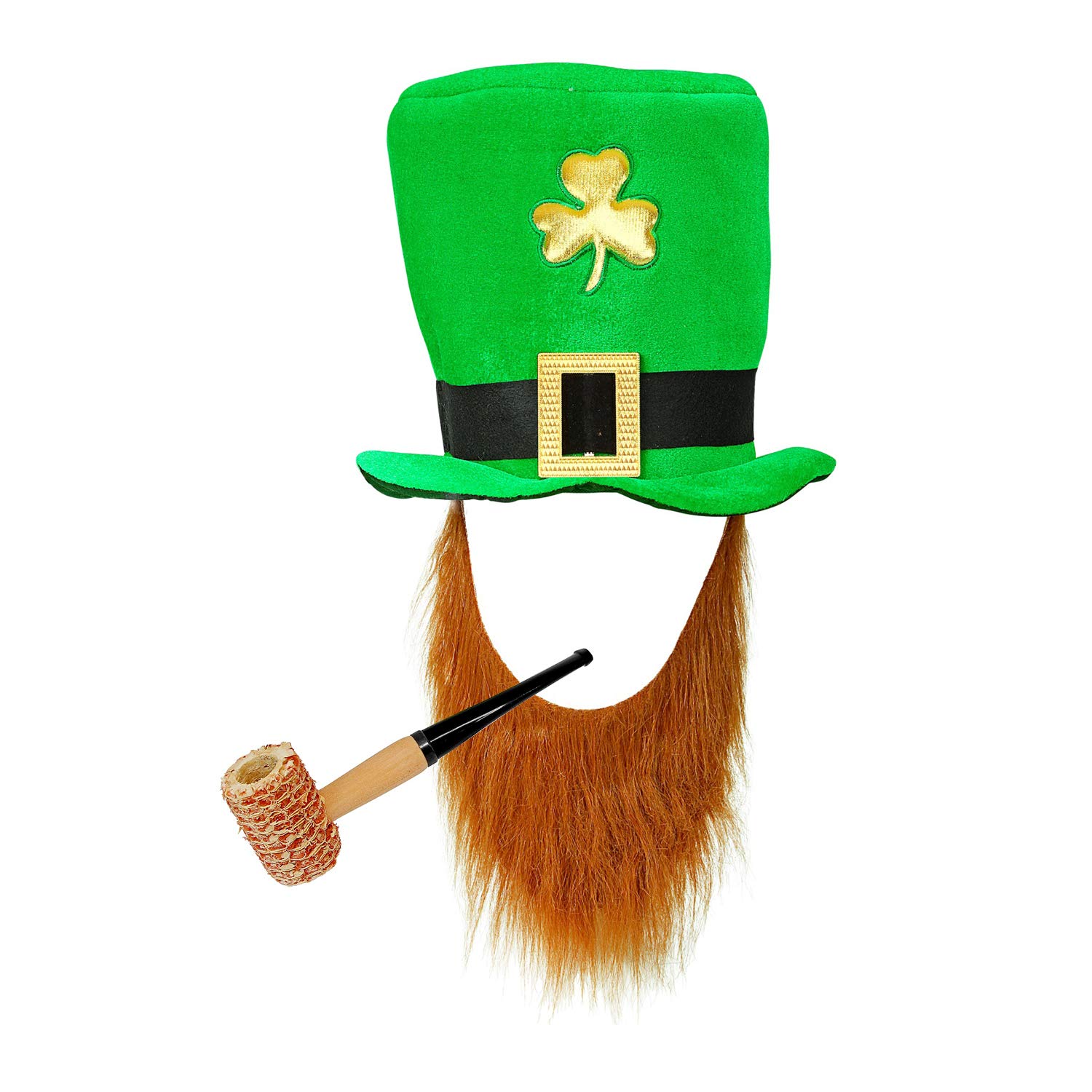 com-four® Leprechaun, Kobold Costumes - St. Patrick's Day - Outfits and Accessories for the green, Irish Festival - for Mardi Gras, Shrovetide, Carnival, Parade, Motto, Irish Pub (02 pieces - Set03)
