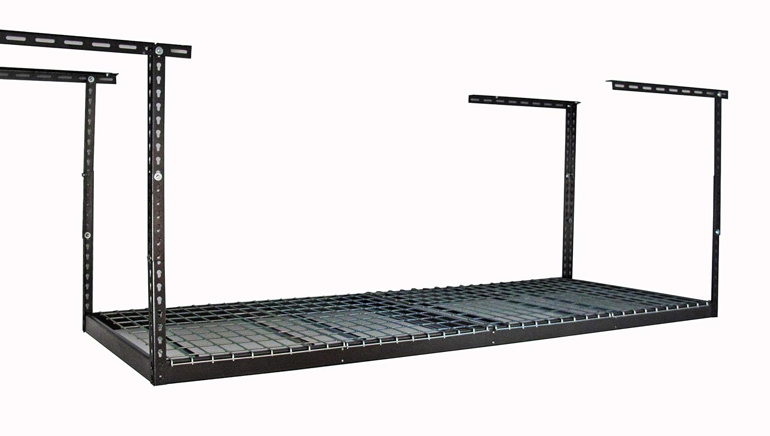 MonsterRax - 3x8 Overhead Garage Storage Rack - Height Adjustable Steel Overhead Storage Rack - 500 Pound Weight Capacity (Hammertone, 24"-45")