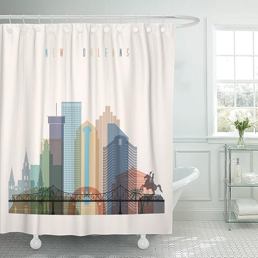 Amazon Com Emvency Shower Curtain Bridge Styled New Orleans State