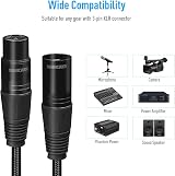 SONICAKE XLR Microphone Cable 2 Pack 10ft Nylon Braided Male to Female view 5