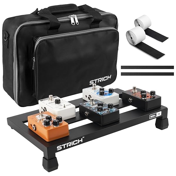 STRICH GUITAR PEDAL BOARD ALUMINUM ALLOY 1.2LB SUPER LIGHT EFFECT PEDALBOARD 15” X 8.66” WITH CARRY BAG, MINI+ 15