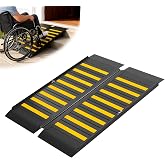 Nuvium 3FT Portable Wheelchair Ramp for Home, Folding, 3-9 in Rise Range | Aluminum, Carry Handle, Non-Slip Surface, 800 lb Capacity, Side Rails, Locking Latch, for Doorways, Steps and Curbs
