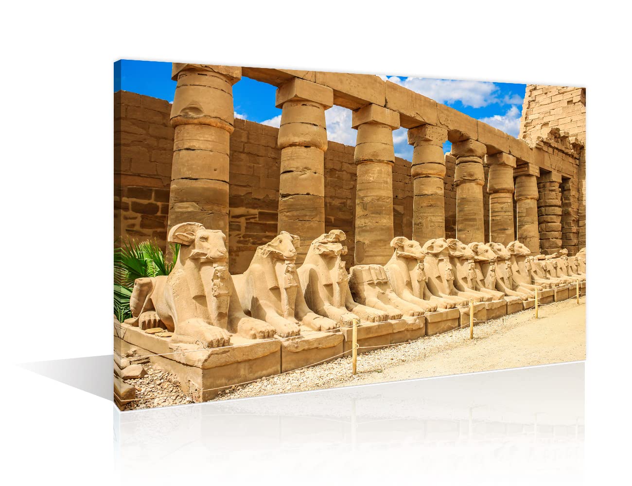1 Piece Ancient Egypt Architecture Black and White Wall Art Karnak Temple Wall Decor Prints on Canvas Egypt Luxor Wall Art for Living Room House Decor Framed Ready to Hang (16" Wx24 H)