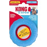 KONG Puppy Tires, Natural Rubber Teething Toy, for Small Puppies, Blue | Durable KONG Natural Rubber Chew &amp; Fetch Toy That Promotes Healthy Teeth &amp; Gums with a Fun Bounce &amp; Easy Roll