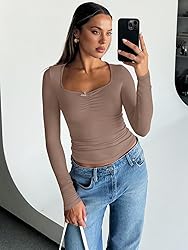 Trendy Queen Fall Tops Women 2025 Long Sleeve Crop