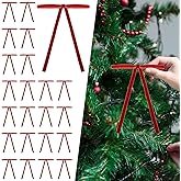Chewarelly 24 Pcs Velvet Christmas Bows, 5x7 Inch Pre-Tied Vintage Tree Bows for Valentine's Tree Ornament Xmas Decorations, Wreath, Garland, Gift Wrapping & Holiday Home Décor(Red)