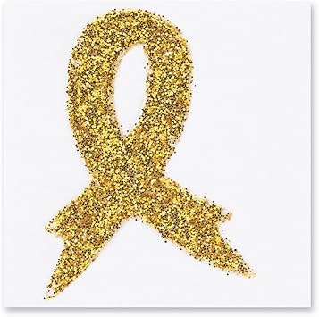Gold Ribbon Tattoo Stickers Childhood Cancer Awareness 48 Per Pack By Smilemakers Amazon De Spielzeug