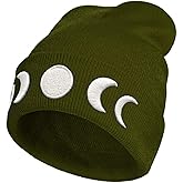 SHBYYGR Moon Embroidery Beanie Knit Hat for Men Women, Casual Skull Knit Cap