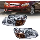 CZDONGY Headlight Assembly Compatible with 2007 2008 2009 Kia Spectra w/Bulbs Halogen Headlamp (Left and Right Side)