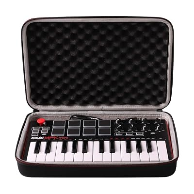 LTGEM Case Compatible with Akai Professional MPK Mini MK3 / MPK Mini Play MK3 25 Key USB MIDI Keyboard Controller, Black+Gray(Case Only)