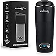SmrtMugg GO Heated Coffee Mug, Travel Mug, 13.5 OZ. Smart Mug, Battery Powered Heated Coffee Mug, Great for Coffee and Tea, Snap on Magnetic Charging Cord, New and Improved (Black)